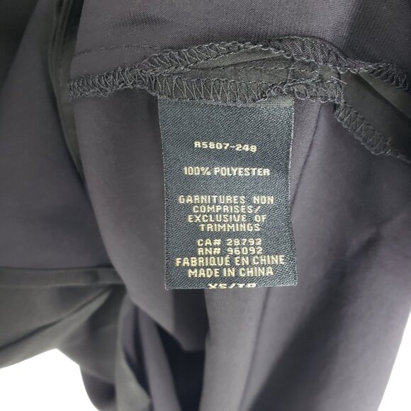 3/$25 Renuar Button Down Tunic Top Blouse XS Long Sleeves Black Collared Hi Low - Picture 4 of 6